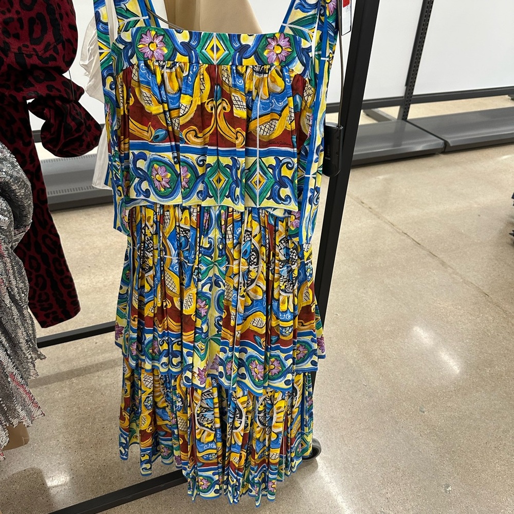 Colorful Patterned Sleeveless Dress